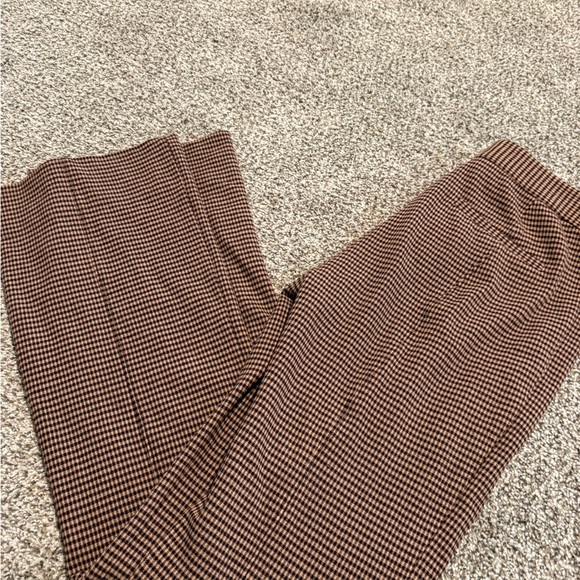 DEREK LAM 10 CROSBY BROWN STITCHED CREASE FLARE TROUSER SIZE 10 - Picture 7 of 9